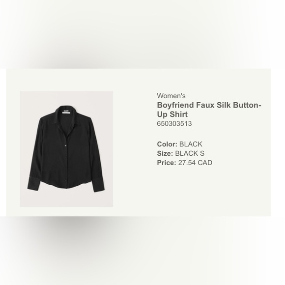 Abercrombie Boyfriend Faux Silk Button Up - Picture 1 of 4